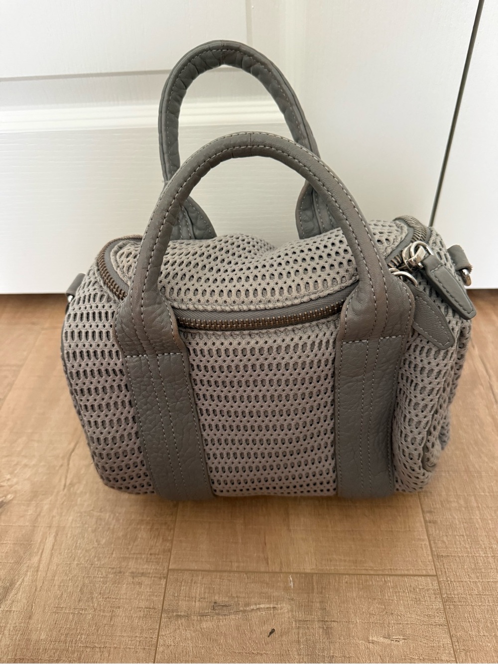 Alexander Wang Rockie Mini Mesh Duffel Bag – Grey Stud Bottom